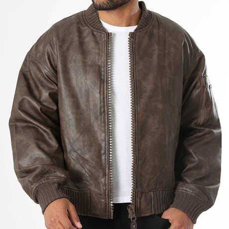 Uniplay - Veste Simili Cuir Zippée 329 Marron