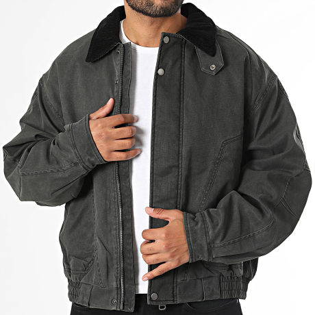 Uniplay - Veste Zippée Col Velours 085 Gris Anthracite