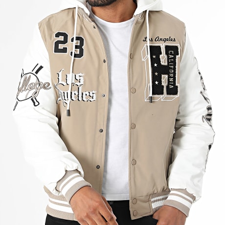 Uniplay - Veste Teddy Boutonnée 385 Beige Blanc
