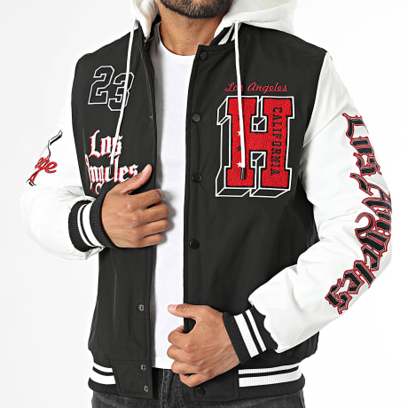 Uniplay - Veste Teddy Boutonnée 385 Noir Blanc