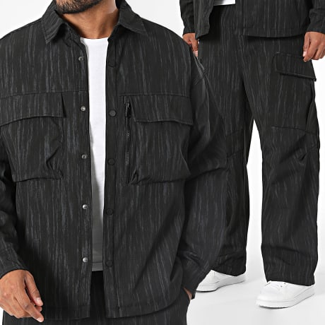 Uniplay - Ensemble Surchemise Et Pantalon Cargo 081 Noir Gris