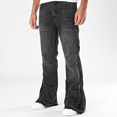 Uniplay - Vaquero Flare con Cremalleras 604 Negro