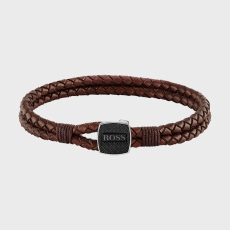 BOSS - Pulseira Trançada Busne 1580048M Marrom