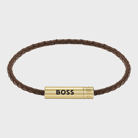 BOSS - Pulseira Trançada Ares Hair 1580876 Marrom Dourado