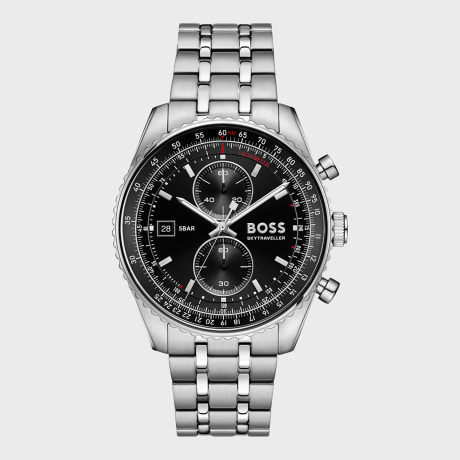 BOSS - Horloge Skytraveller Pro 1514349 Zwart Zilverkleurig