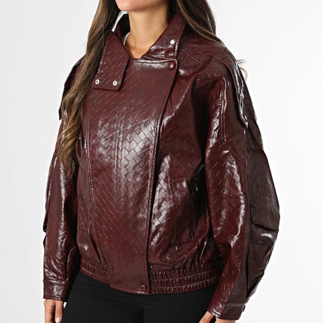 Classic Series - Giacca Similpelle Zippata Donna 216 Bordeaux