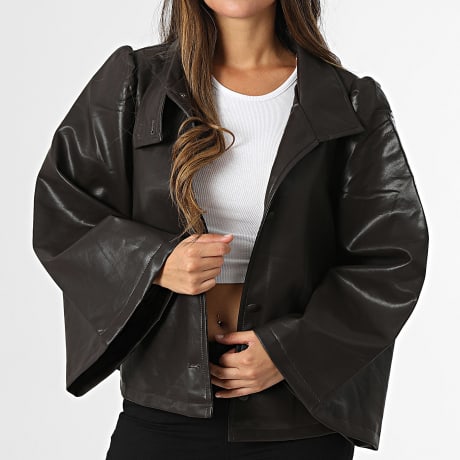 Classic Series - Giacca Similpelle Bottonata Donna 220 Marrone