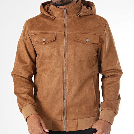 Deeluxe - Casaco de Camurça com Capuz e Fecho Outrider 06V6951M Camel
