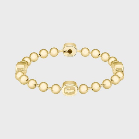 Lacoste - Bracelet Vigor Logo Crocodile Gravé Doré