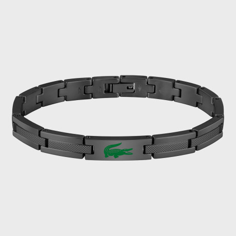 Lacoste - Armband Stencil Logo Krokodil Graviert Schwarz Grün
