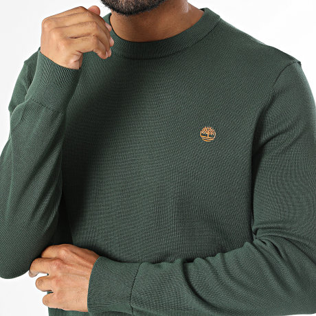 Timberland - Jersey Cotton Crew Regular Fit 0YHAZ Verde Caqui Oscuro
