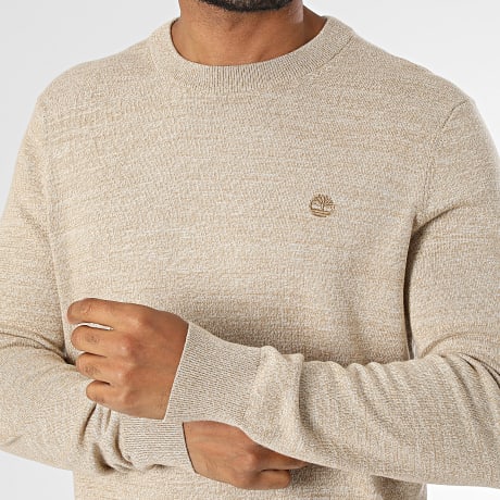 Timberland - Jersey Cotton Crew Regular Fit 0YHAZ Beige Claro jaspeado