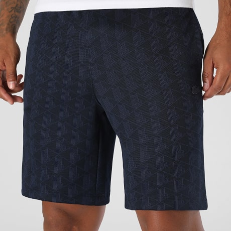 Lacoste - Short Jogging Regular Fit Logo Brodé Crocodile Ton Sur Ton Bleu Marine