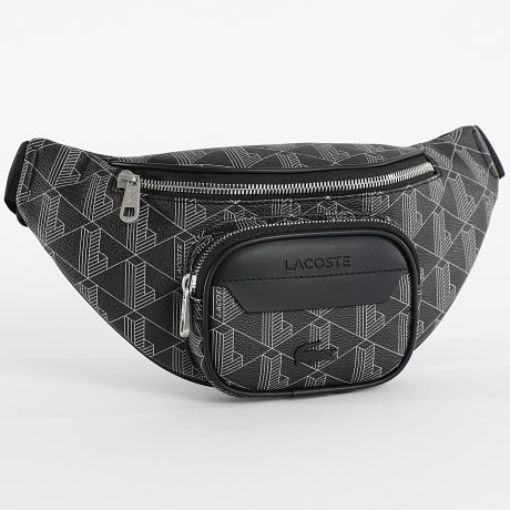 Lacoste - Riñonera Logo Cocodrilo Metal The Blend Negro
