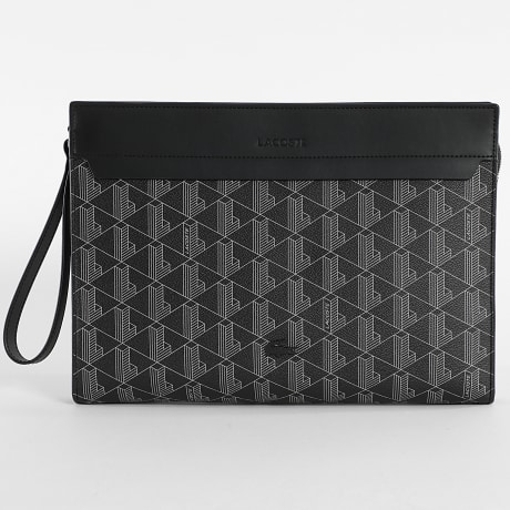 Lacoste - Borsa a tracolla Logo Coccodrillo Metal The Blend Nero