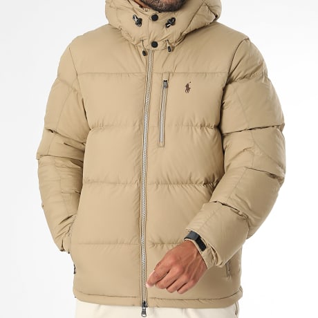 Polo Ralph Lauren - Doudoune Capuche Zippée Original Player Camel Clair