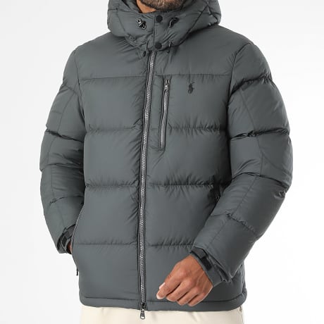Polo Ralph Lauren - Doudoune Capuche Zippée Original Player Gris Anthracite