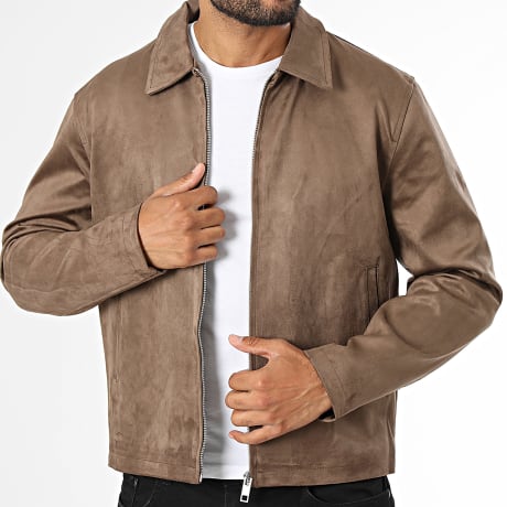 Frilivin - Giacca effetto scamosciato con zip N90 Marrone