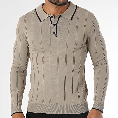 Frilivin - Polo Langarm 804 Dunkelbeige
