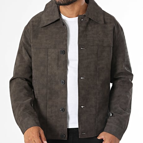 Frilivin - Giacca in Similpelle Bottonata R10 Marrone
