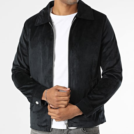 Frilivin - Chaqueta con cremallera de terciopelo 131 Negro