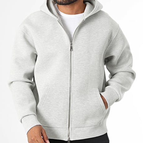Ikao - Sweat Zippé Capuche 640 Gris Chiné