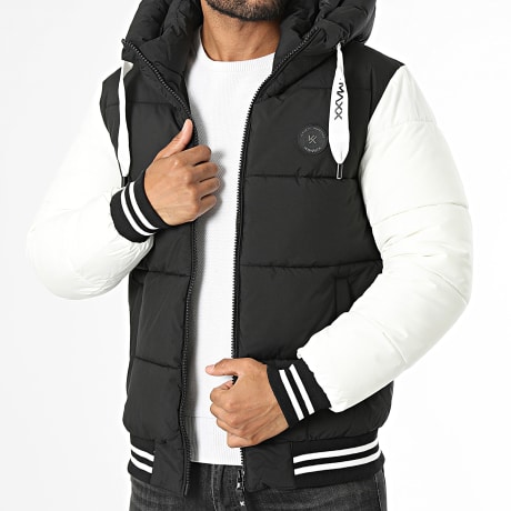 Kymaxx - Plumífero con capucha negro blanco