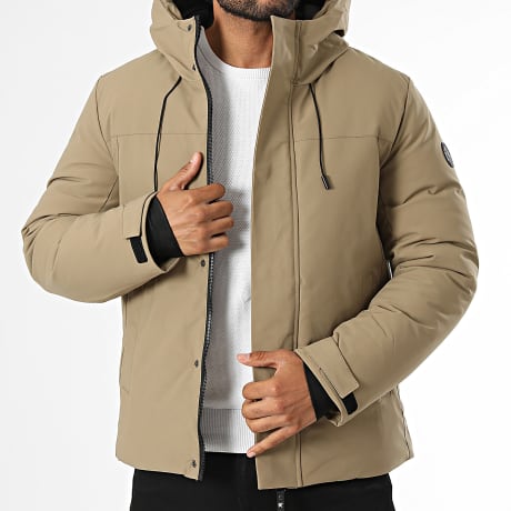 Kymaxx - Parka Zippée A Capuche Beige Foncé