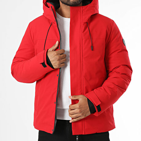 Kymaxx - Parka Zippée A Capuche Rouge