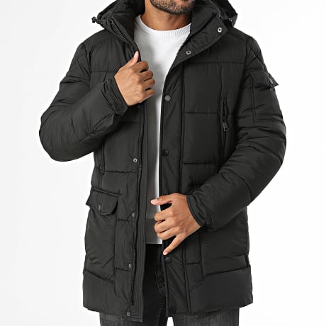 Kymaxx - Plumífero con capucha y cremallera 381 negro
