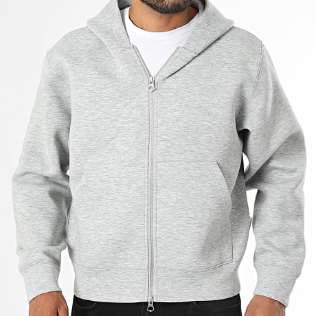 Jack And Jones - Sweat Capuche Zippée Legacy Gris Chiné