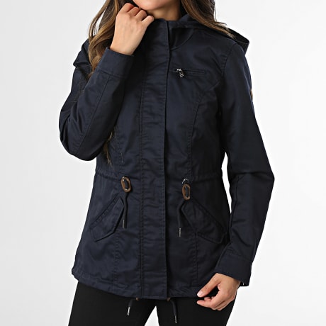 Only - Parka Com Capuz Zíper Mulher Lorca Azul Marinho