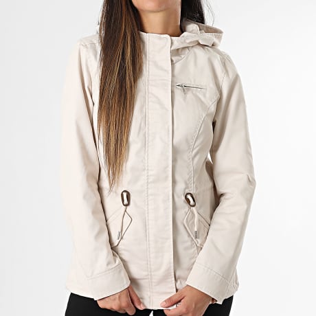 Only - Parka Capuz com Fecho Mulher Lorca Bege Claro