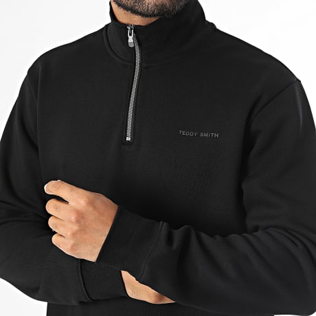 Teddy Smith - Hoodie Col Ritssluiting Loan 10818601D Zwart