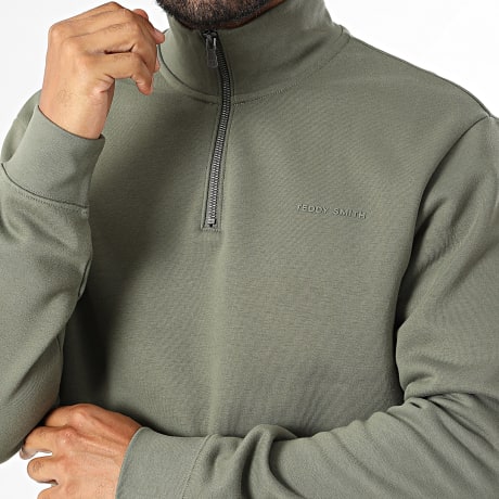 Teddy Smith - Hoodie Col Ritssluiting Loan 10818601D Donker Kaki