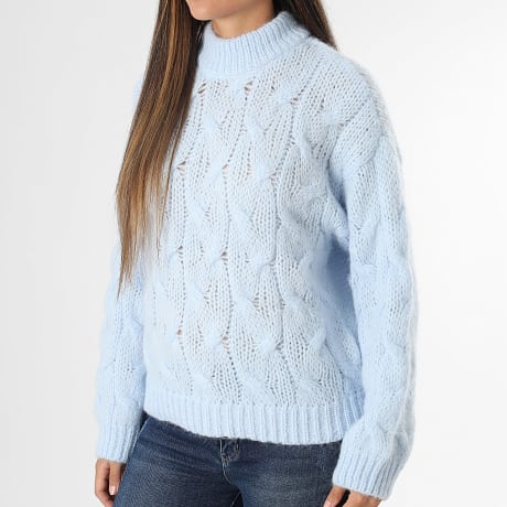 Classic Series - Pull Col Montant En Maille Femme Aybe Bleu Clair