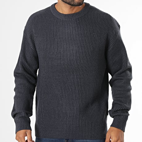 JJ Rebel - Pull En Maille Logan Bleu Marine