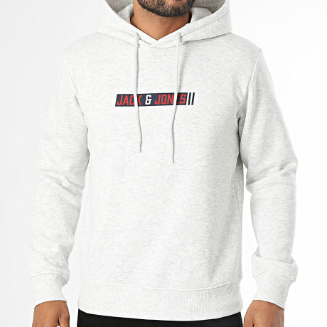 Jack And Jones - Hoodie Munk Gemêleerd Grijs