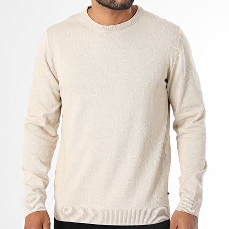 Jack And Jones - Trui Basic Knit Beige Gemêleerd