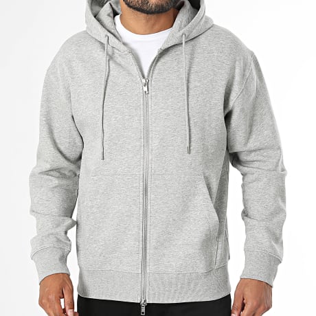 Jack And Jones - Sweat Capuche Zippé Ace Gris Chiné
