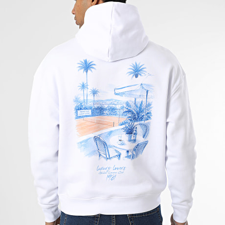 Luxury Lovers - Felpa con cappuccio Relaxed Tennis Club Bianco
