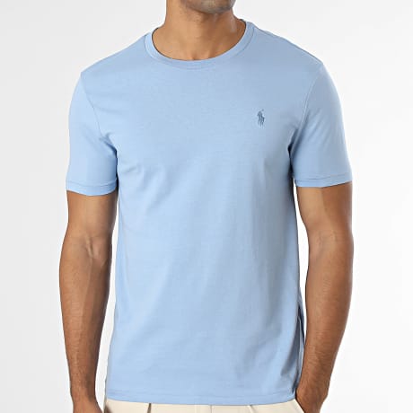 Polo Ralph Lauren - Tee Shirt Original Player Custom Slim Fit Bleu Clair