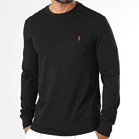 Polo Ralph Lauren - T-Shirts Long Sleeve Slim Original Player Black Red