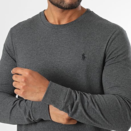 Polo Ralph Lauren - T-Shirts Long Sleeve Custom Slim Original Player Heather Anthracite