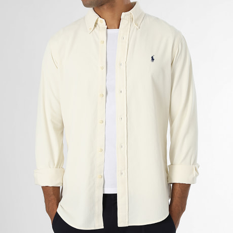 Polo Ralph Lauren - Shirt Long Sleeves Corduroy Custom Fit Original Player Light Beige