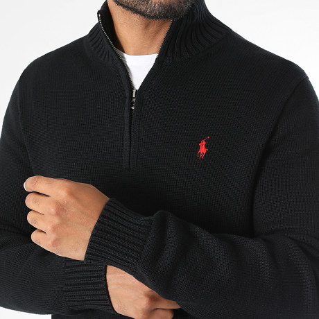 Polo Ralph Lauren - Sweater Zipped Collar Original Player Black Red