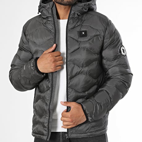 Comme Des Loups - Plumífero con capucha con cremallera calefactable Tyson Gris Antracita