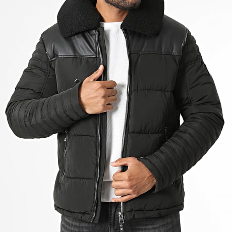 Kymaxx - Plumífero Zippé Cuello Mouton Negro