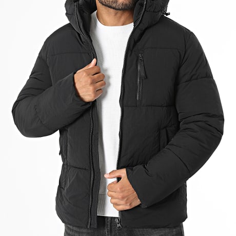 Kymaxx - Plumífero con capucha Cremallera Negro