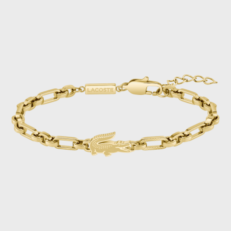 Lacoste - Bracelet Arthor Logo Crocodile Métal Doré
